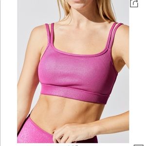 NWT CARBON38 Iridescent Ribbed Double Strap Bra